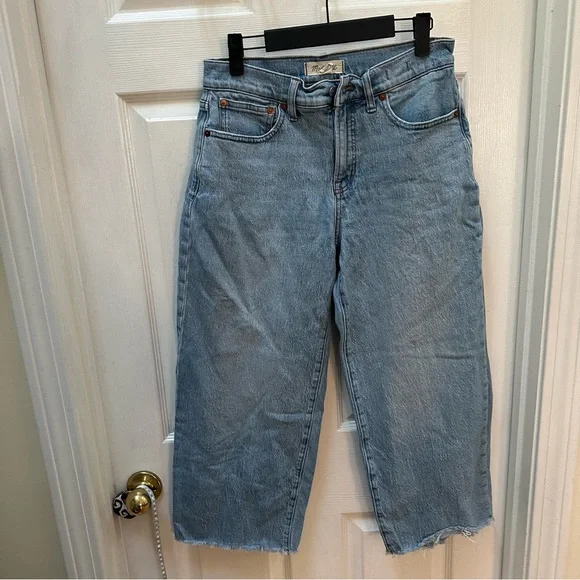 Madewell The perfect vintage wide leg crop Blue Jeans light blue 28 petite - Picture 2 of 9